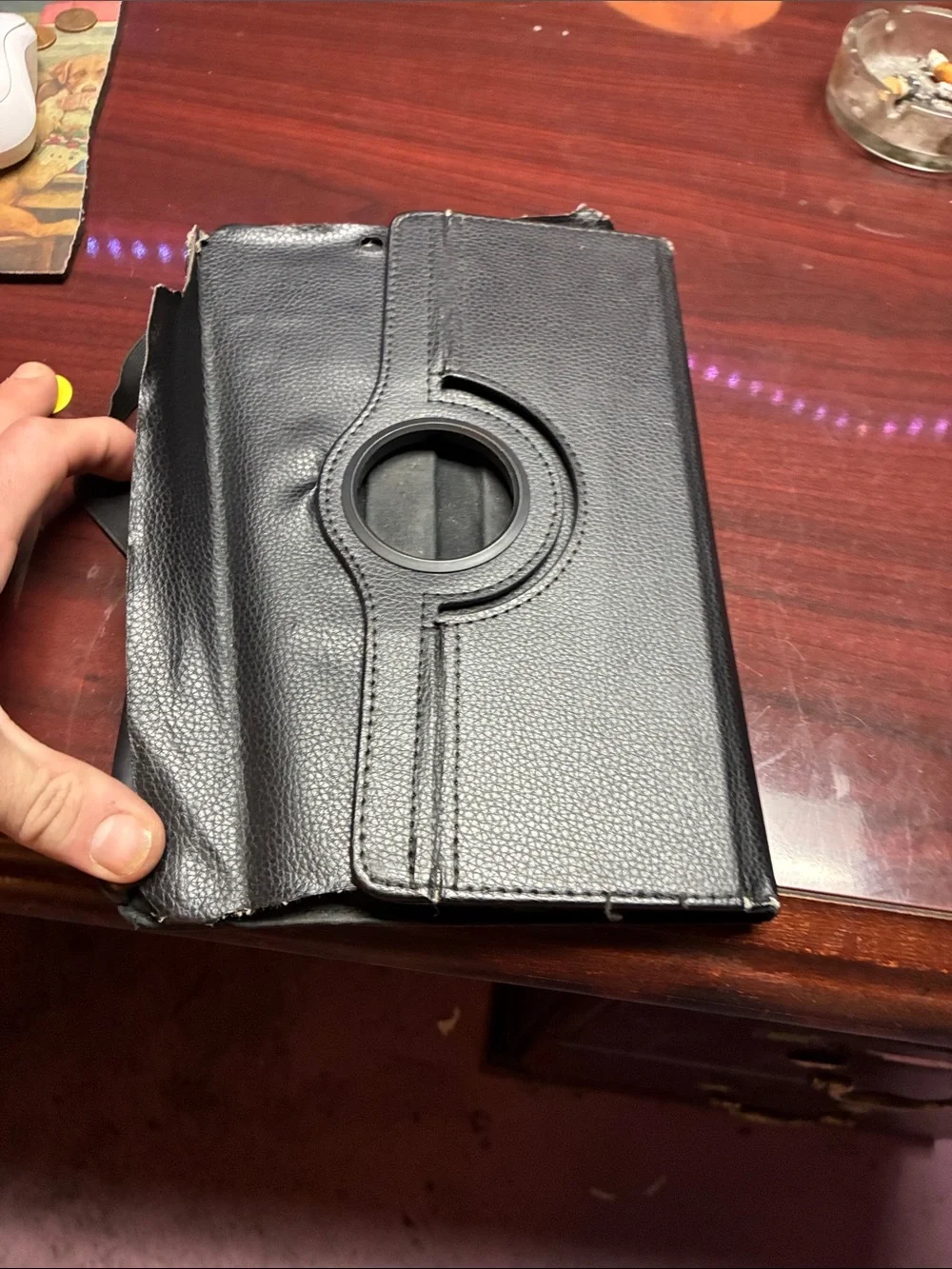 Black Leatherette Chattanooga Times iPad holder